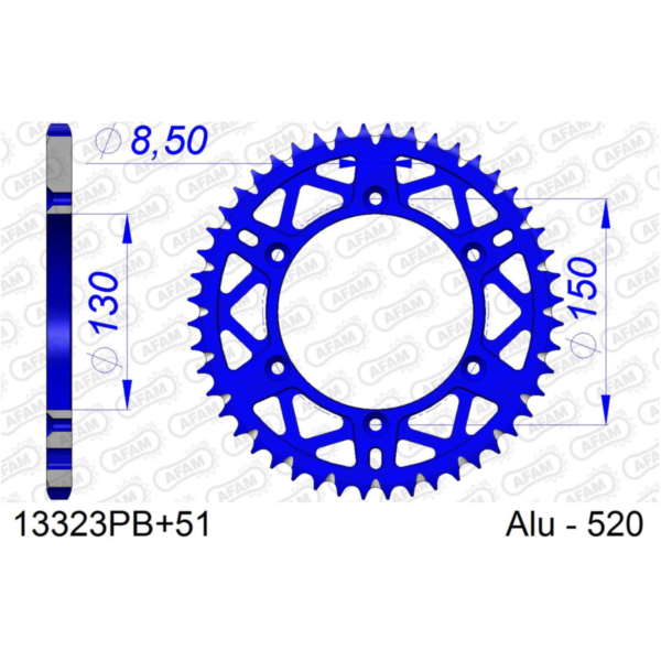 Alu-Kettenrad AFAM 520 - 52Z Silber 1330152