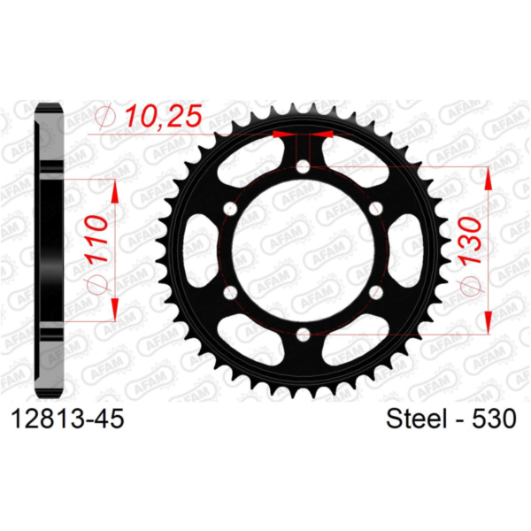 Stahl-Kettenrad AFAM 532 - 48Z Silber 1260848