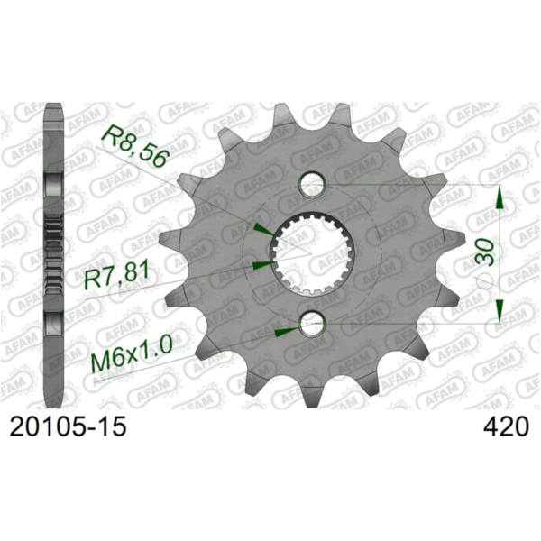 Alu-Kettenrad AFAM 520 - 44Z Gun Metal 1760644