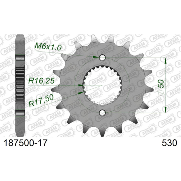Alu-Kettenrad AFAM 520 - 46Z Gun Metal 1740446