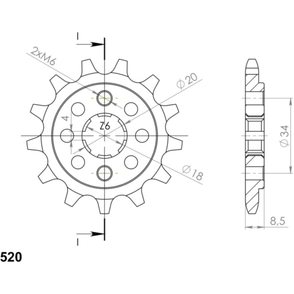 Front Sprocket Supersprox 520/12t 20317-12