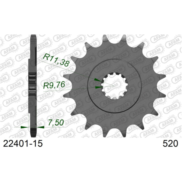 Front Sprocket AFAM 428 - 15t 2220115