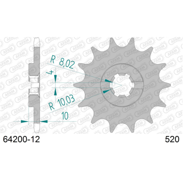Front Sprocket AFAM 520 - 12t 6420012