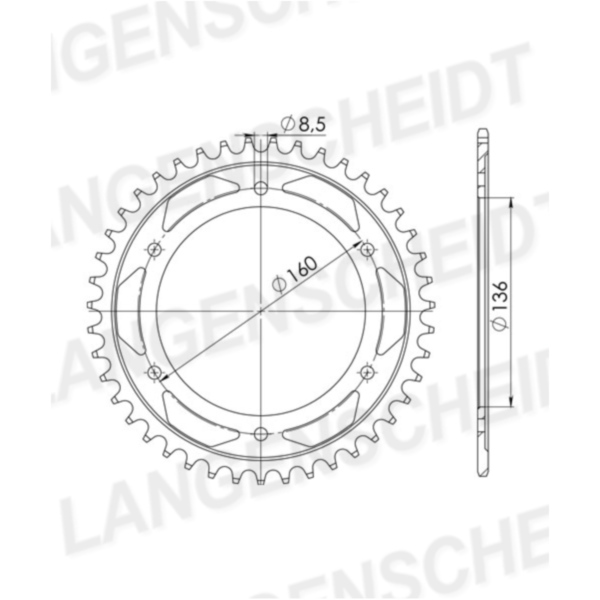Stahl-Kettenrad Esjot 525 - 41Z silber