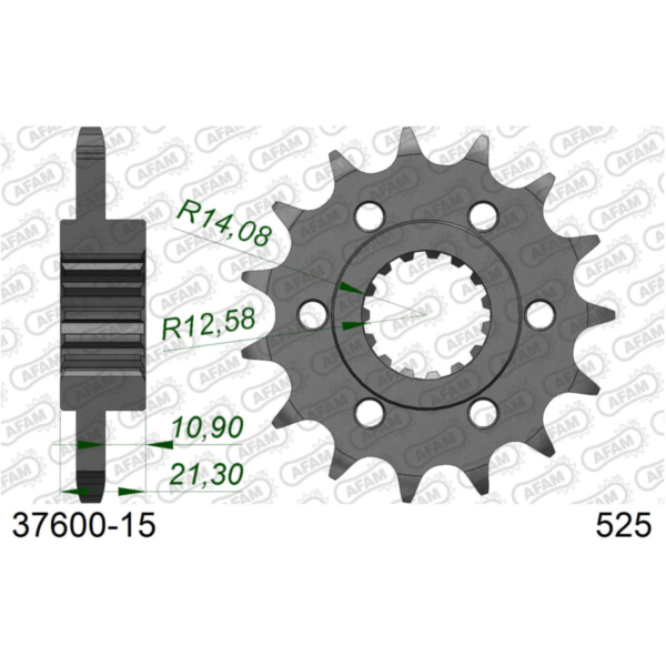Racing Stahl-Kettenrad AFAM 530 - 40Z Schwarz 35808RLK40