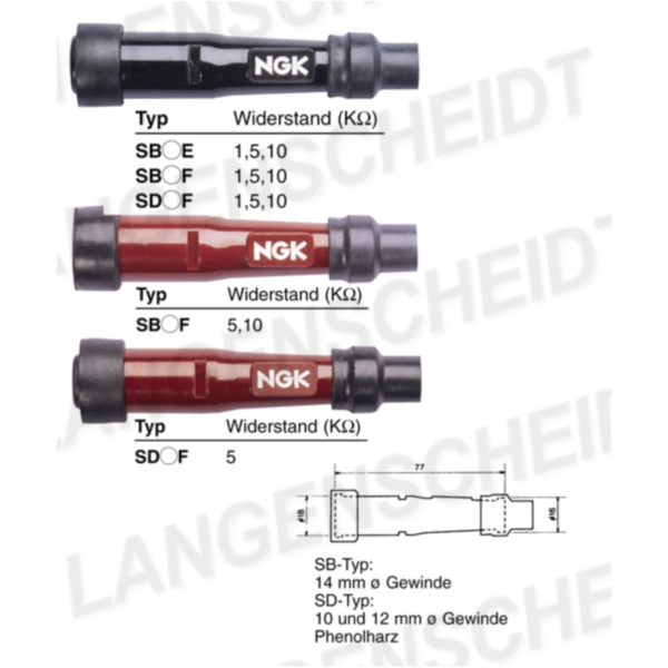 Spark plug connector NGK SD05F fitting for KTM SX Racing 400  2002, 