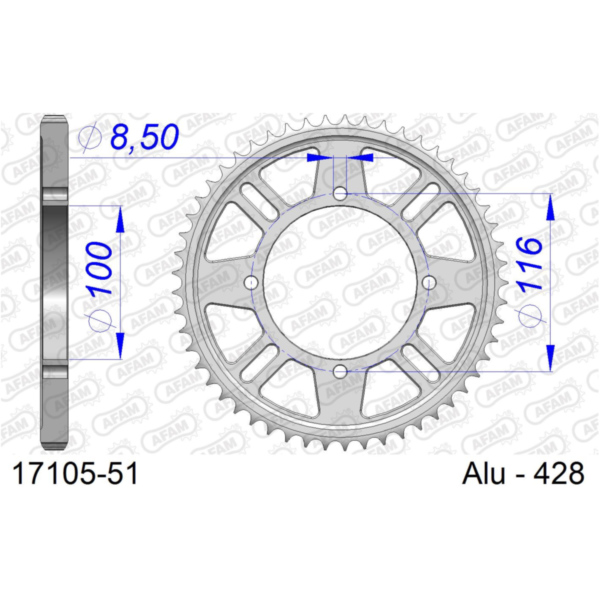 Ritzel AFAM 525 - 17Z 16680017 passend für BMW S ABS ESA 1000 2X10/K49 2017, 165 PS, 121 kw