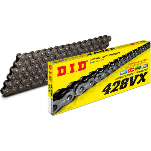 X-Ring Chain DID428VX/134N Chain open with rivet lock (ZJ) fitting for Suzuki DR-Z  125 DF43B 2008, 12 PS, 8,8 kw