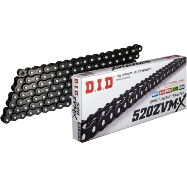 X-Ring Chain DID 520ZVM-X BK&BK/104N Chain open with rivet lock (ZJ) fitting for Kawasaki GPZ  500 EX500D 1998, 60/50/34/27 PS, 44/37/25/20 kw