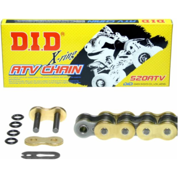 X-Ring Chain DID520ATVG&B/104C Chain open with clip lock (FJ) fitting for Kawasaki GPZ  500 EX500D 1998, 60/50/34/27 PS, 44/37/25/20 kw