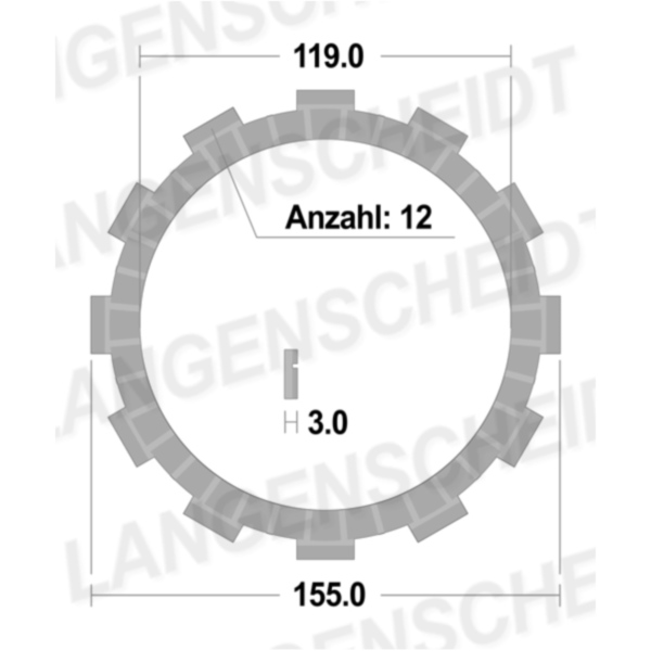 Kupplungslamellen Reiblamelle FCC für: Yamaha 22U-16321-00, Yamaha 5VY-16321-00