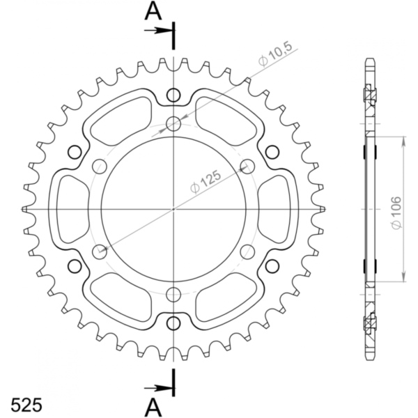 Stealth-Kettenrad Supersprox 525/40Z gold 86501S40