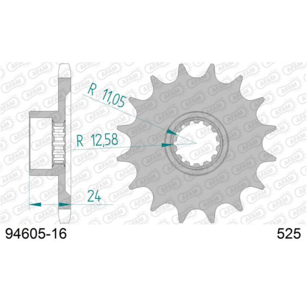 Front Sprocket AFAM 525 - 16t 9460516