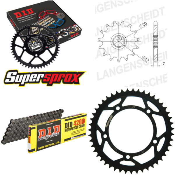 Chain Kit - Steel - for: APRILIA RS50 Extrema /Replica 99-02 12-47-122 DID420D Clip