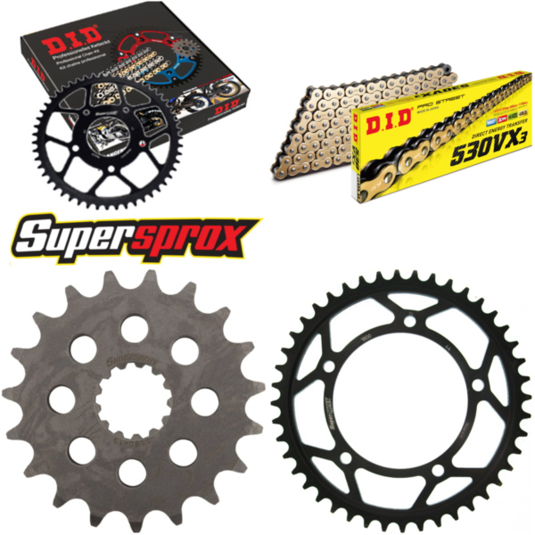 Chain Kit - Steel - for: TRIUMPH Daytona 955 I [5 x Ø10.5] 02-02 19-44-106 DID530VX3(G&B) rivet