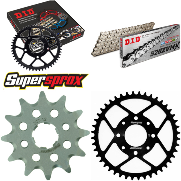 Chain Kit - Steel - for: HONDA XL125 V Varadero 80 km/h BOE 12-44-110 DID520ZVM-X(S&S) endless