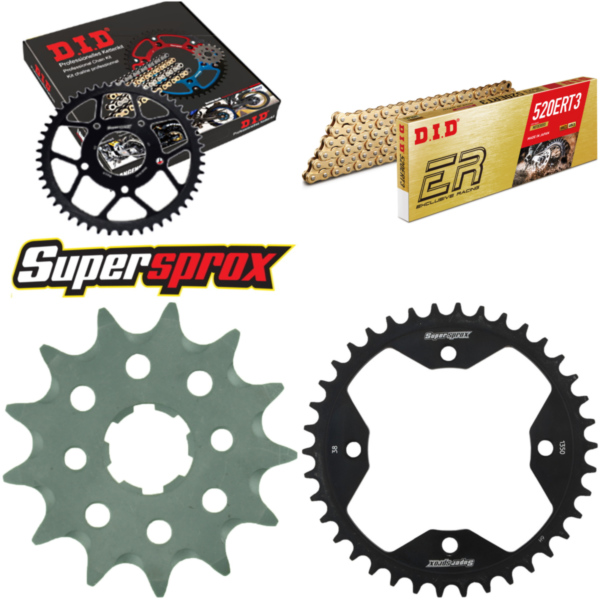 Kettensatz Stahl für: HONDA TRX250 R 90-92/TRX250 X [US] 87 13-38-086 DID520ERT2(G&G) Clip