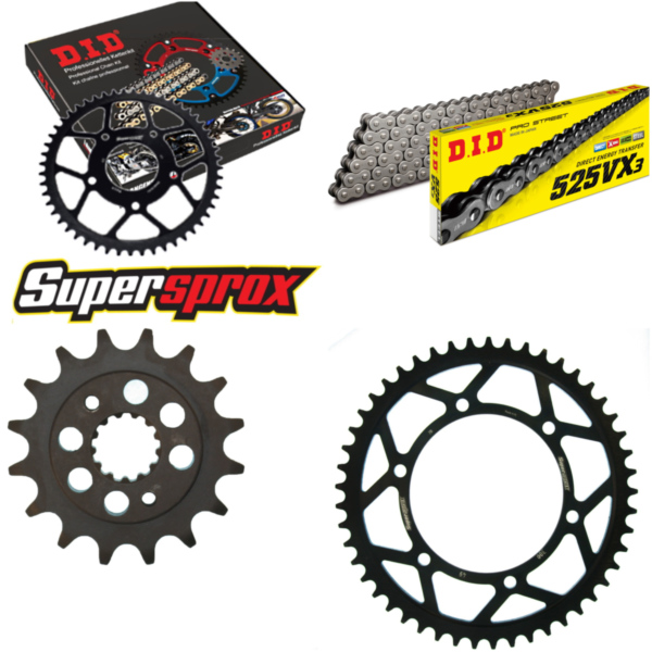 Chain Kit - Steel - for: HONDA XRV650 Africa Twin 88-89 16-49-124 DID525VX3 rivet