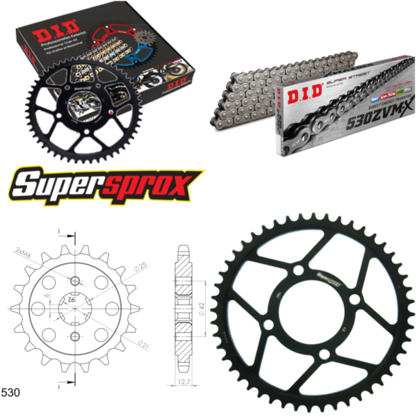 Chain Kit - Steel - for: HONDA CB750 71-76 18-48-100 DID530ZVM-X rivet