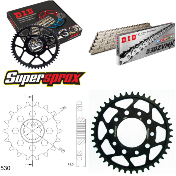 Chain Kit - Steel - for: HONDA CBX1000 Pro Link 81-82 18-42-108 DID530ZVM-X(S&S) rivet