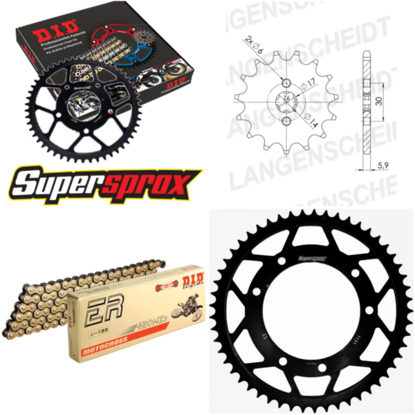 Chain Kit - Steel - for: DERBI/GILERA Senda R 1 50 00-01/Senda 13-53-130 DID420NZ3(G&B) Clip