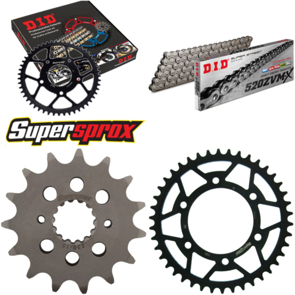Kettensatz Stahl für: DUCATI 620 Sport 03-03 15-42-094 DID520ZVM-X Niet