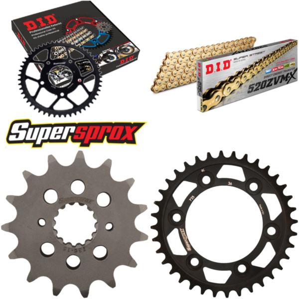 Chain Kit - Steel - for: DUCATI 888 SP /SP4 /SPS 90-92/888 SP5 15-36-096 DID520ZVM-X(G&G) endless