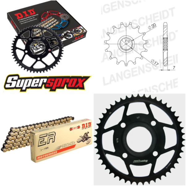 Kettensatz Stahl für: MBK/YA X-Power 50 98-02/TZR50 00-02 12-47-132 DID420NZ3(G&B) Clip
