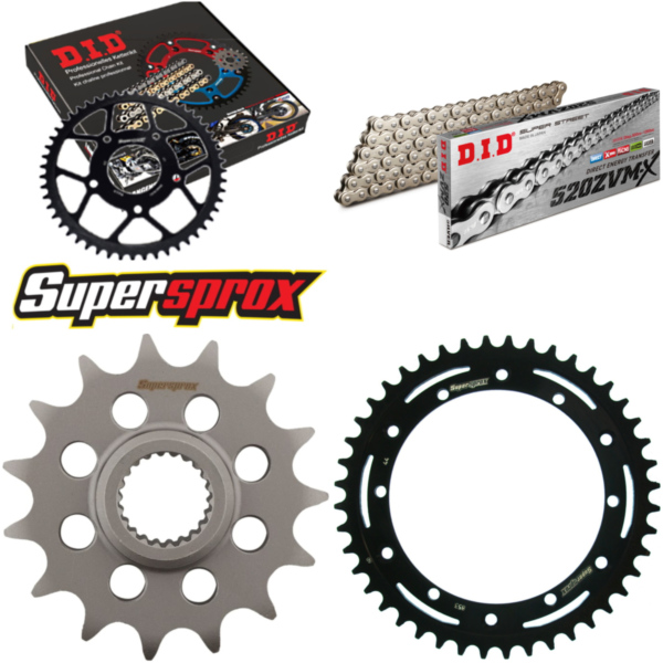 Kettensatz Stahl für: YAMAHA TT600 R 93-02/TT600 S 93-97 15-44-112 DID520ZVM-X(S&S) Niet