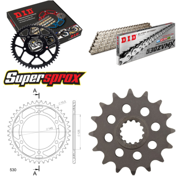Chain Kit - Steel - for: YAMAHA FZ750 87-90 16-43-110 DID530ZVM-X(S&S) endless