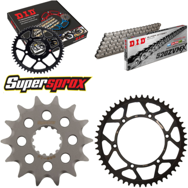 Chain Kit - Steel - for: KAWASAKI KLX300 R 03-03 14-50-110 DID520ZVM-X endless
