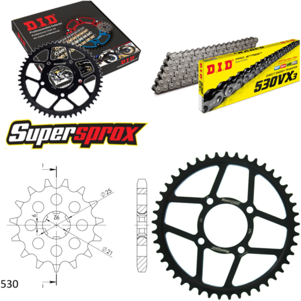 Chain Kit - Steel - for: KAWASAKI Z400 B 78-79/Z400 G 79-79/Z4 15-45-100 DID530VX3 endless