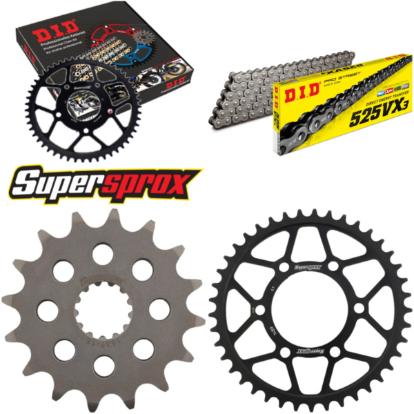 Chain Kit - Steel - for: KAWASAKI ZX-9R 900 02-03 16-41-110 DID525VX3 rivet
