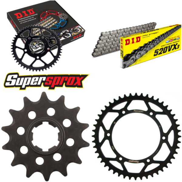 Chain Kit - Steel - for: HUSQVARNA CR250 92-94/WR250 92-98 14-48-114 DID520VX3 endless