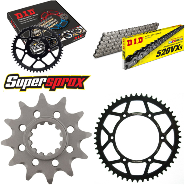 Chain Kit - Steel - for: HUSQVARNA TC610 92-97 12-52-120 DID520VX3 rivet