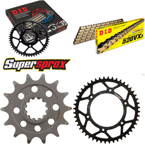 Chain Kit - Steel - for: HUSABERG FE400 /S /E 00-03/FE501 /S / 14-48-120 DID520VX3(G&B) Clip