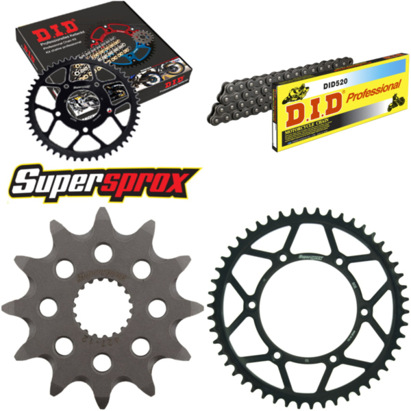 Kettensatz Stahl für: SUZUKI RM125 97-99/RM125 04-05 12-50-114 DID520 Clip
