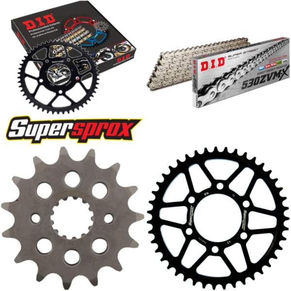 Chain Kit - Steel - for: SUZUKI GSX400 FE Katana 81-83 15-43-104 DID530ZVM-X(S&S) endless fitting for Suzuki GSX Katana 400 GS40XF 1981, 42 PS, 31 kw