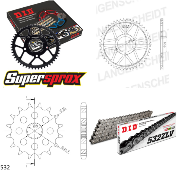 Chain Kit - Steel - for: SUZUKI GSX1100 F 87-88 15-52-118 DID532ZLV endless