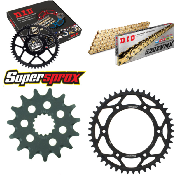 Chain Kit - Steel - for: KTM EGS400 LC4 93-98/EGS400 LC4 LSE 9 15-45-118 DID520ZVM-X(G&G) rivet