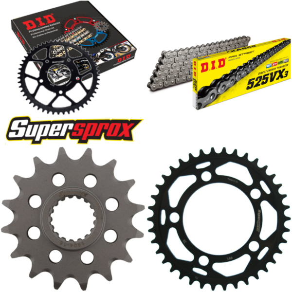 Chain Kit - Steel - for: KTM Super Duke 990 04-13/Super Duke 9 16-38-110 DID525VX3 rivet