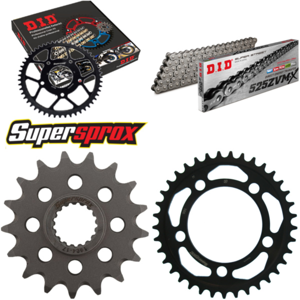 Kettensatz Stahl für: KTM RC8 1190 08-11/RC8 1190 R 09-15/R 17-37-108 DID525ZVM-X Niet