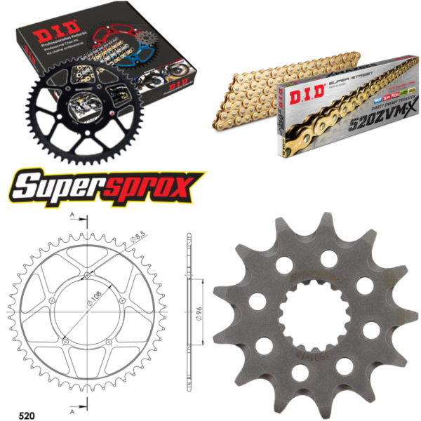 Chain Kit - Steel - MUZ SX125 >520< 02-11 13-44-108 DID520ZVM-X(G&G) endless