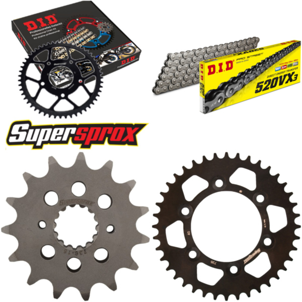 Chain Kit - ALU - black for: DUCATI 900 SL Superlight 98-98 15-40-108 DID520VX3 rivet