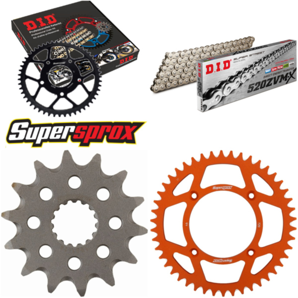 Kettensatz Alu orange für: KTM Freeride 13-16 14-46-110 DID520ZVM-X(S&S) Endlos