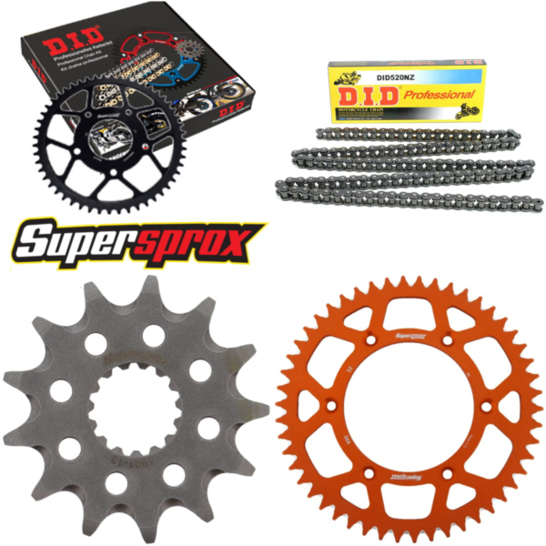Kettensatz Alu orange HUSA/für: KTM TE125 2T 12-13/TE125 13-50-118 DID520NZ Clip