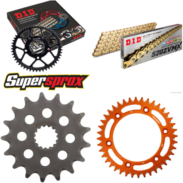 Chain Kit - ALU - orange for: KTM Supermoto Competition 625 17-40-118 DID520ZVM-X(G&G) endless