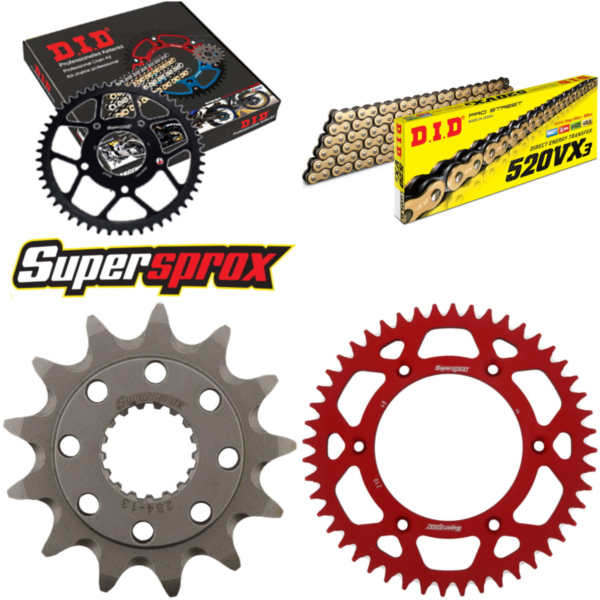 Chain Kit - ALU - red for: HONDA CR250 R 05-08 13-48-114 DID520VX3(G&B) rivet