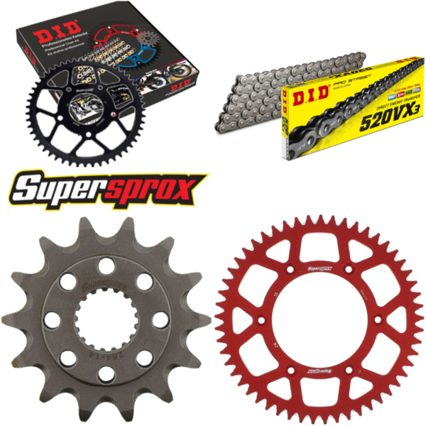 Chain Kit - ALU - red for: HONDA CR250 R 90-91 14-53-116 DID520VX3 endless