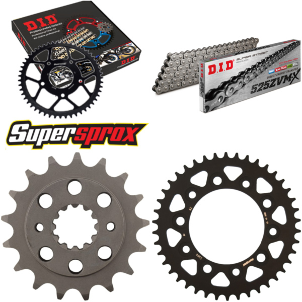 Chain Kit - ALU - black for: HONDA VT750 DC1 Black Widow 0 17-42-122 DID525ZVM-X rivet